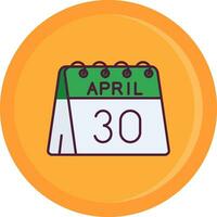 30 di aprile linea pieno icona vettore