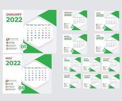 calendario da tavolo 2022 vettore