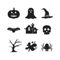 set di icone di halloween, illustrazione vettoriale, eps10 vettore