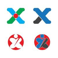 x lettera logo modello icona vettore