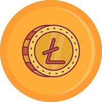 litecoin linea pieno icona vettore