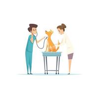 clinica veterinaria atterraggio esame medico felice cucciolo di cane domestico specialista sanitario