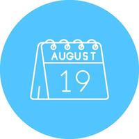 19 di agosto linea colore cerchio icona vettore