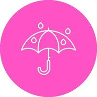 ombrello linea colore cerchio icona vettore