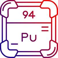 plutonio linea pendenza icona vettore