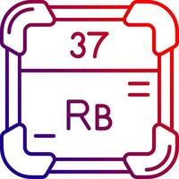 rubidio linea pendenza icona vettore