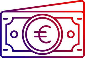 icona del gradiente della linea dell'euro vettore
