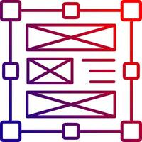 icona del gradiente della linea di layout vettore