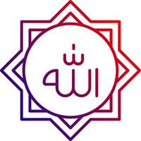 Allah linea pendenza icona vettore