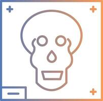 cranio X - raggio linea pendenza icona vettore
