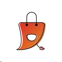 logo della borsa della spesa e-commerce per affari e società vettore