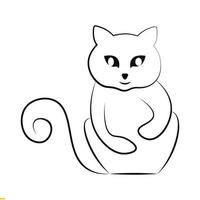 gatto line art vector logo design per affari e società