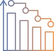 icona del gradiente della linea del grafico a barre vettore