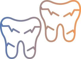 dente danneggiato linea pendenza icona vettore