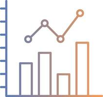 icona del gradiente della linea del grafico a barre vettore