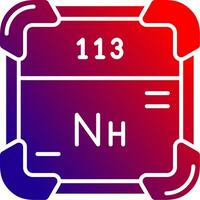nihonium solido pendenza icona vettore