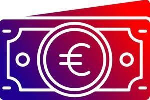 Euro solido pendenza icona vettore