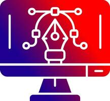 grafico editore solido pendenza icona vettore