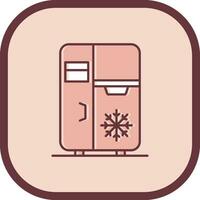 frigorifero linea pieno scivolato icona vettore