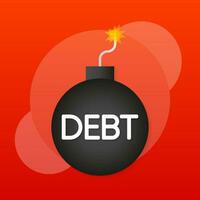 debiti e credito, lotta per il tuo attività commerciale. carta per concetto disegno.vettore illustrazione vettore