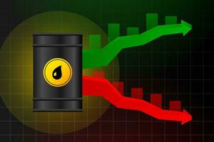 gas prezzi andando su e fuori uso. carburante pompa. gas stazione. vettore illustrazione.