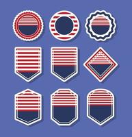 nove emblemi degli Stati Uniti vettore