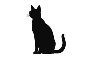 egiziano gatto nero silhouette vettore arte isolato su un' bianca sfondo