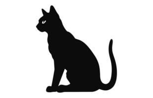 egiziano gatto nero silhouette vettore gratuito
