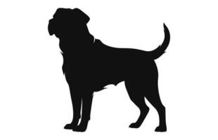 alabai cane vettore nero silhouette isolato su un' bianca sfondo