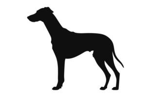 un' levriero cane nero silhouette vettore gratuito