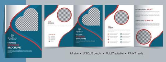 modello di brochure aziendale a due ante, catalogo, design del modello di opuscolo. completamente modificabile. vettore