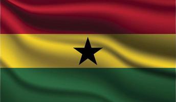 design realistico della bandiera moderna del ghana vettore