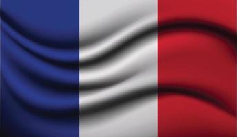 design realistico della bandiera sventolante della francia vettore