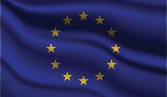 design realistico moderno della bandiera dell'unione europea vettore