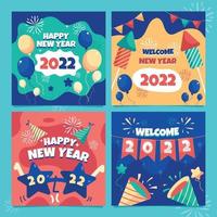 buon anno 2022 social media vettore