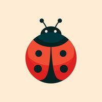 coccinella piatto design illustrazione vettore