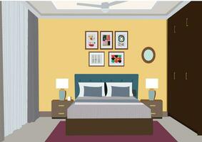 letto camera illustrazione vettore