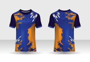 modello di design sportivo per t-shirt, mockup di maglia da calcio per squadra di calcio. vista frontale e posteriore uniforme. vettore