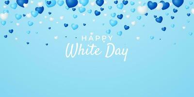contento bianca giorno sfondo con blu e bianca cuori. vettore illustrazione.