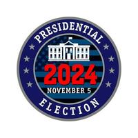 Stati Uniti d'America presidenziale elezione 2024 creativo emblema. vettore