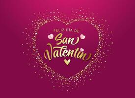 felice dia de san valentin spagnolo cartolina - contento San Valentino giorno vettore