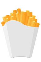 patatine fritte in confezione di cartone stock illustrazione vettoriale isolato su sfondo bianco