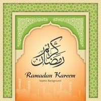 Ramadan Kareem Greeting Background Arco islamico vettore