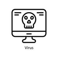 virus vettore schema icona stile illustrazione. eps 10 file