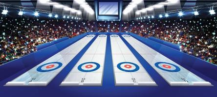 concetto di sfondo dello stadio di curling vettore