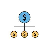 investimento colore riempire icona impostare. investimento, profitto, bene, investitore, portafoglio, dividendo, capitale, rischio, inflazione icone vettore, icona, analisi, bene, legame, economia, formazione scolastica, icona, analisi, bene, vettore