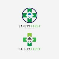 sicurezza primo logo icona vettore design e illustrazione grafico cartello