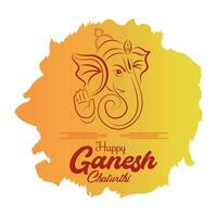 contento ganesh Chaturthi Festival desiderando carta vettore