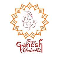 contento ganesh Chaturthi Festival desiderando carta vettore