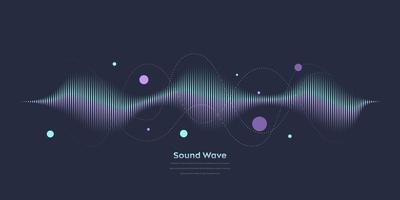 onda sonora vettoriale. equalizzatore digitale colorato astratto. grafico dell'onda audio di frequenza e spettro illustrazione vettoriale su sfondo scuro.